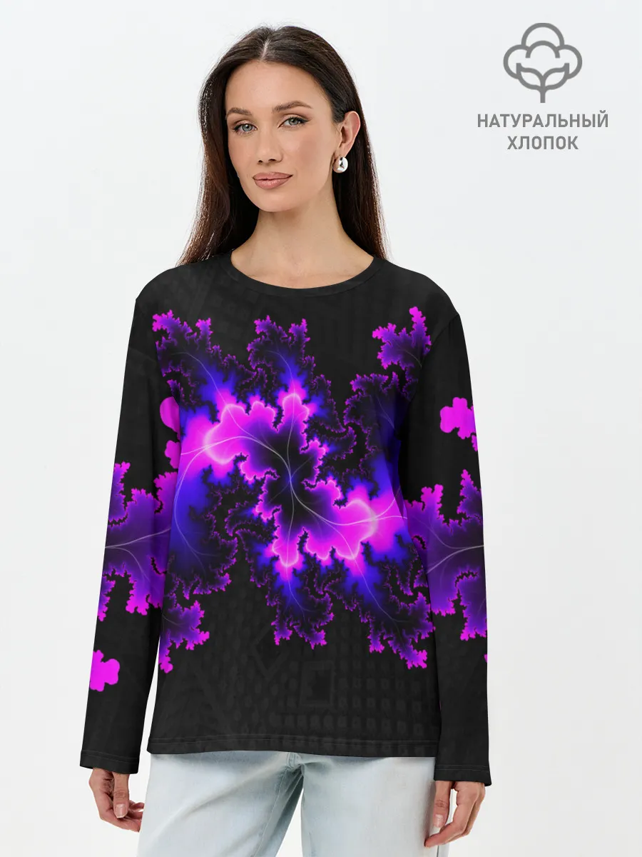 Лонгслив женский. Хлопок / NEON Liquid