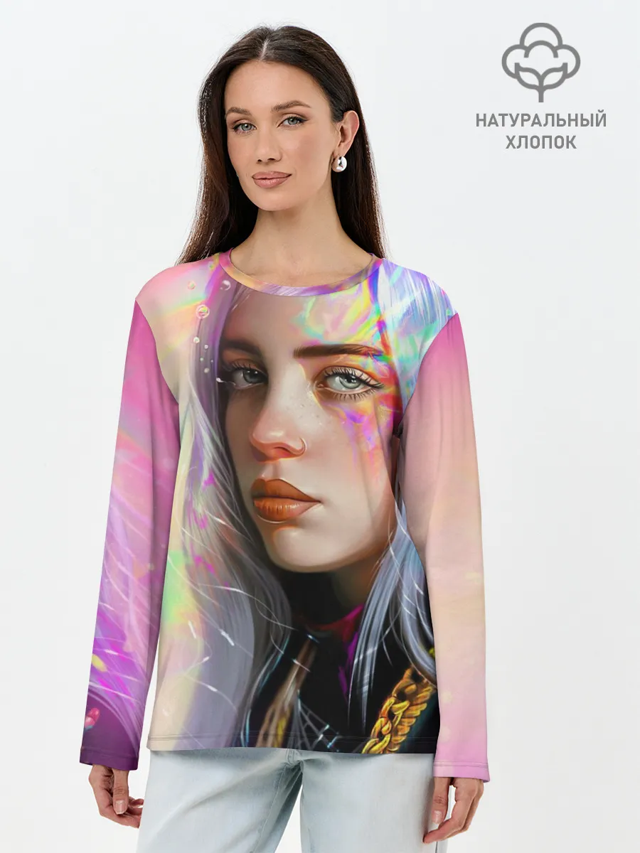 Лонгслив женский. Хлопок / Billie Pinky Wave