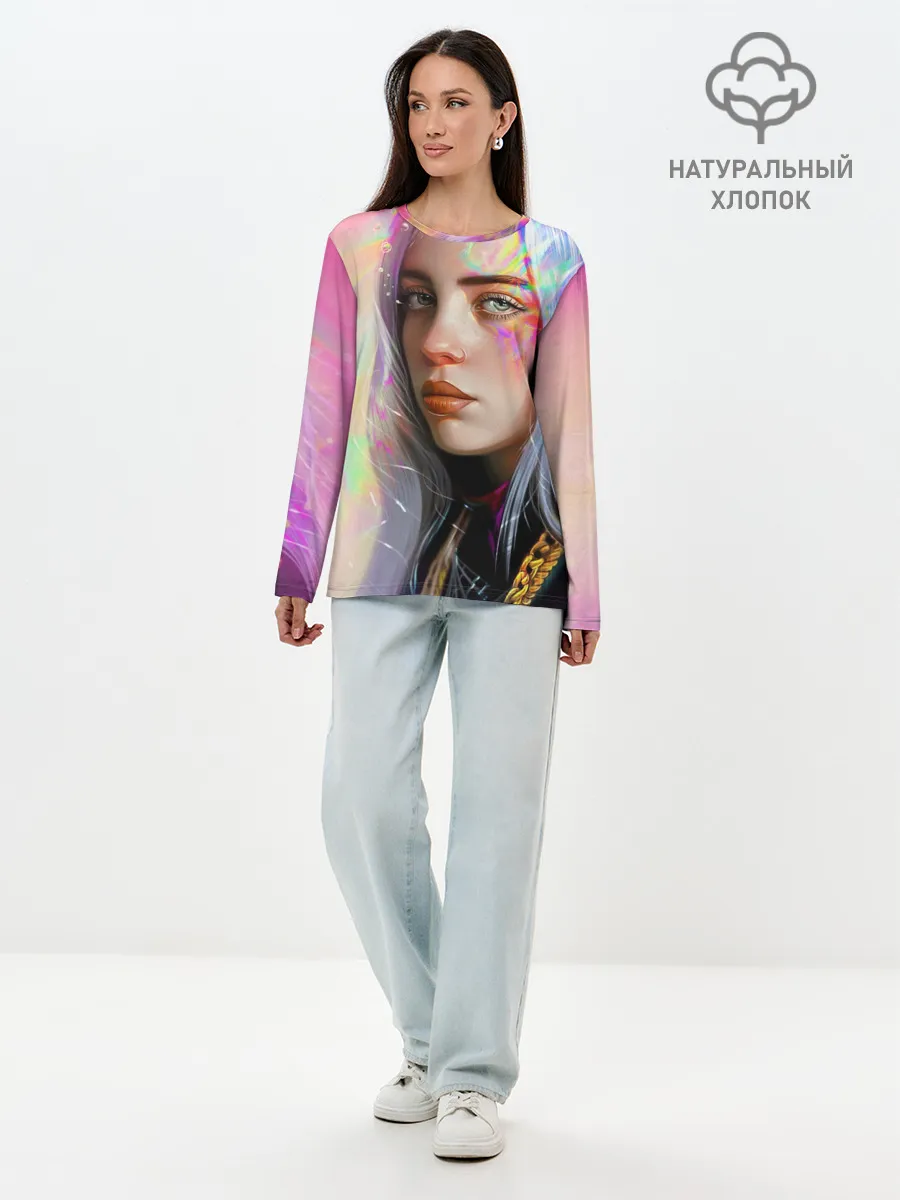 Лонгслив женский. Хлопок / Billie Pinky Wave