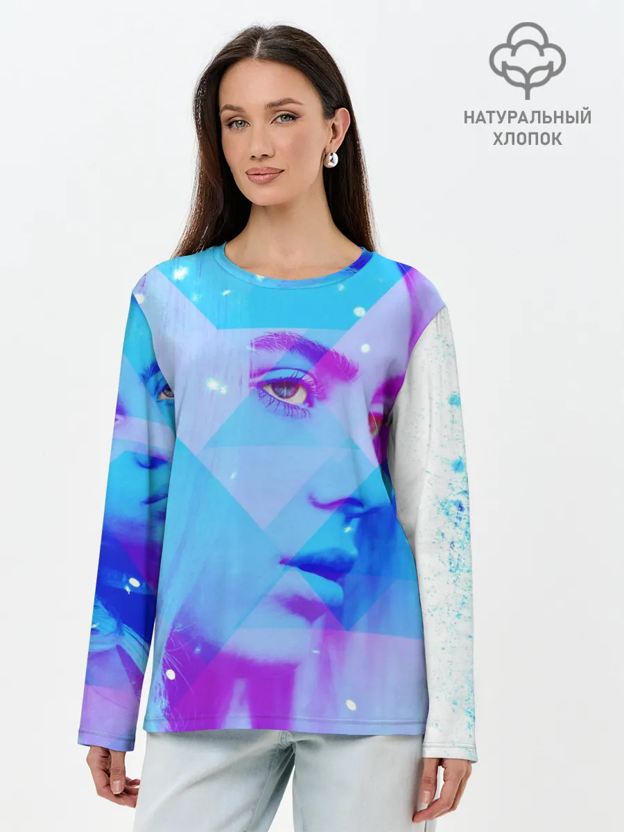 Лонгслив женский. Хлопок / Billie Blue Star