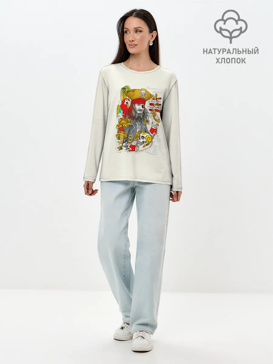 Лонгслив женский. Хлопок / Пират