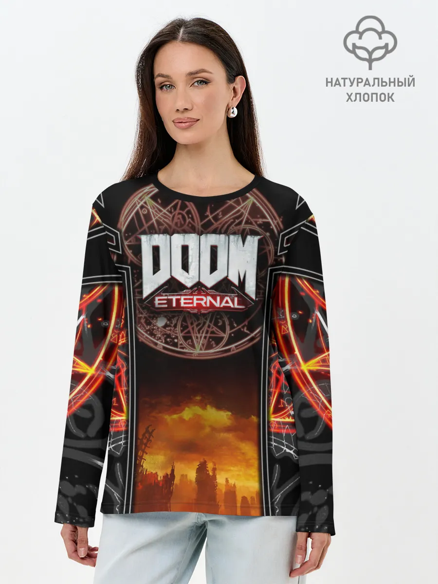 Лонгслив женский. Хлопок / DOOM ETERNAL