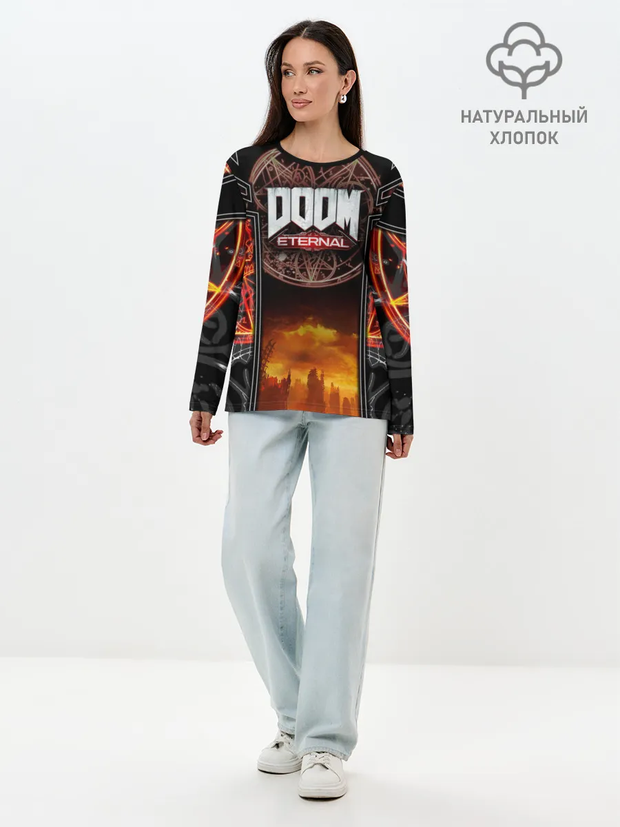 Лонгслив женский. Хлопок / DOOM ETERNAL