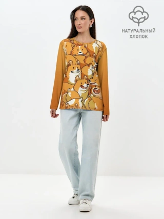 Лонгслив женский. Хлопок / Корги