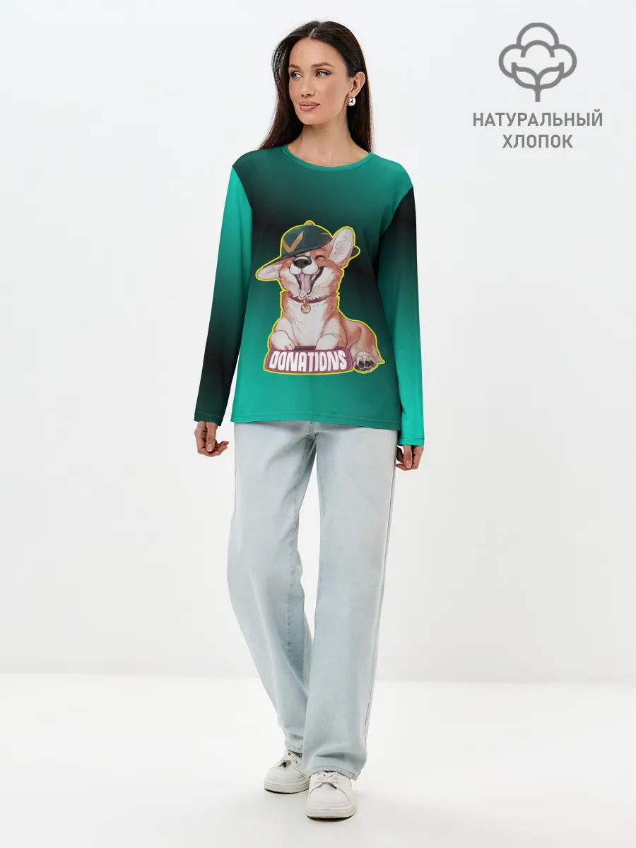 Лонгслив женский. Хлопок / корги