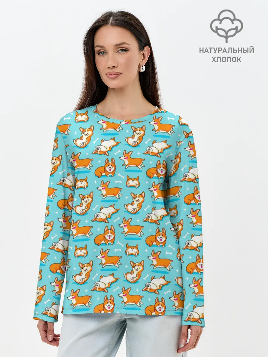 Лонгслив женский. Хлопок / Корги