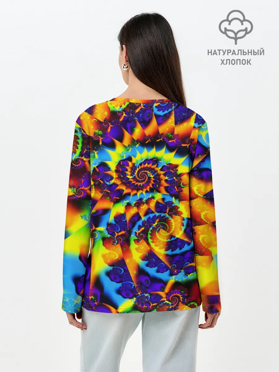 Лонгслив женский. Хлопок / TIE-DYE COLOR