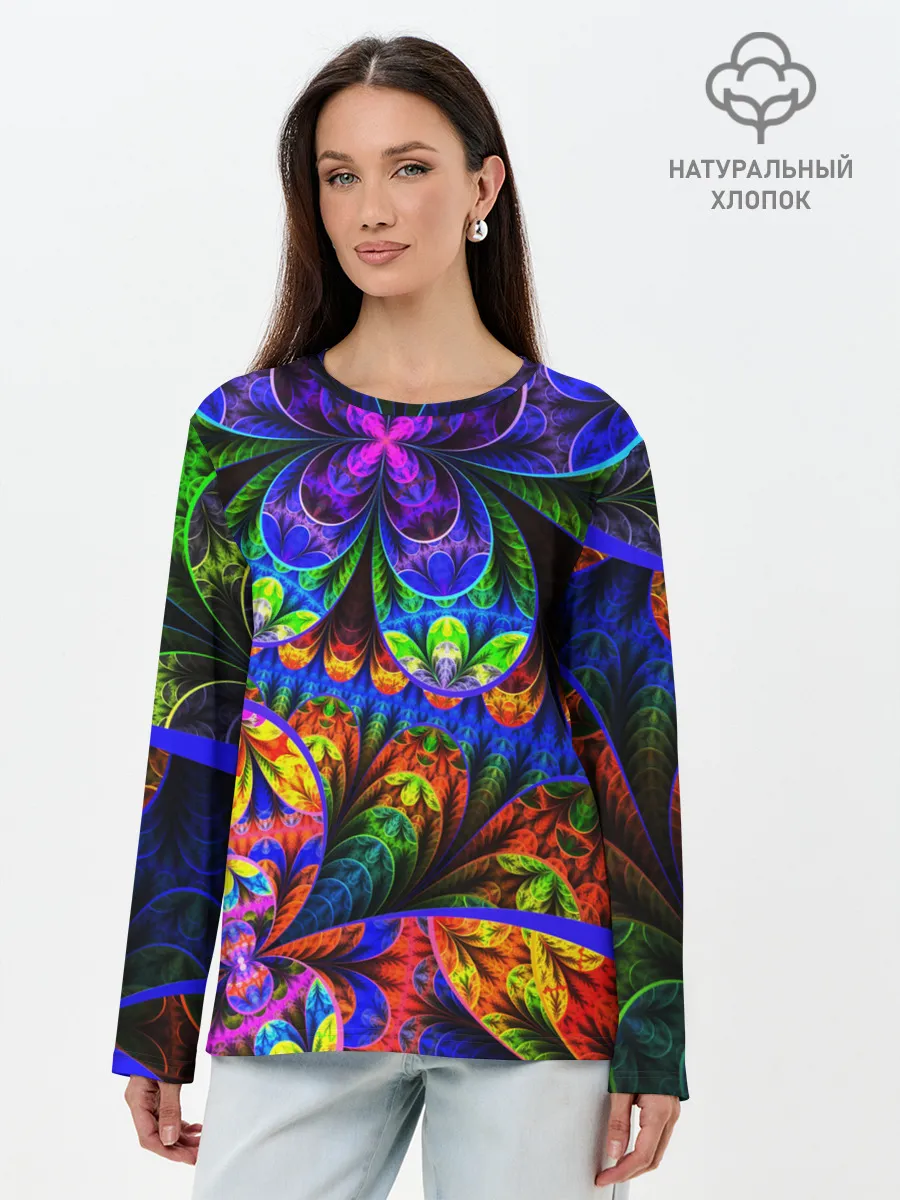 Лонгслив женский. Хлопок / ABSTRACTION NEW