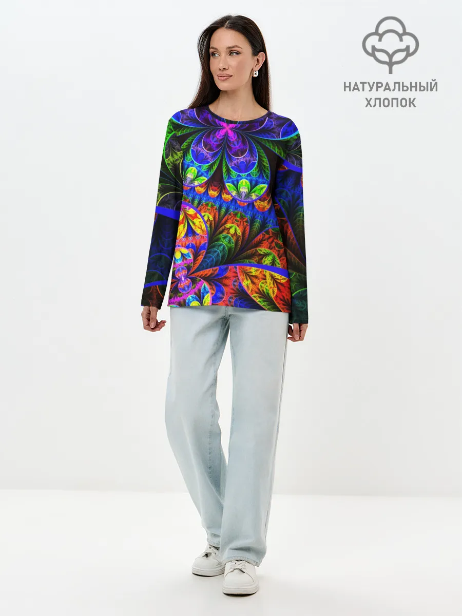 Лонгслив женский. Хлопок / ABSTRACTION NEW