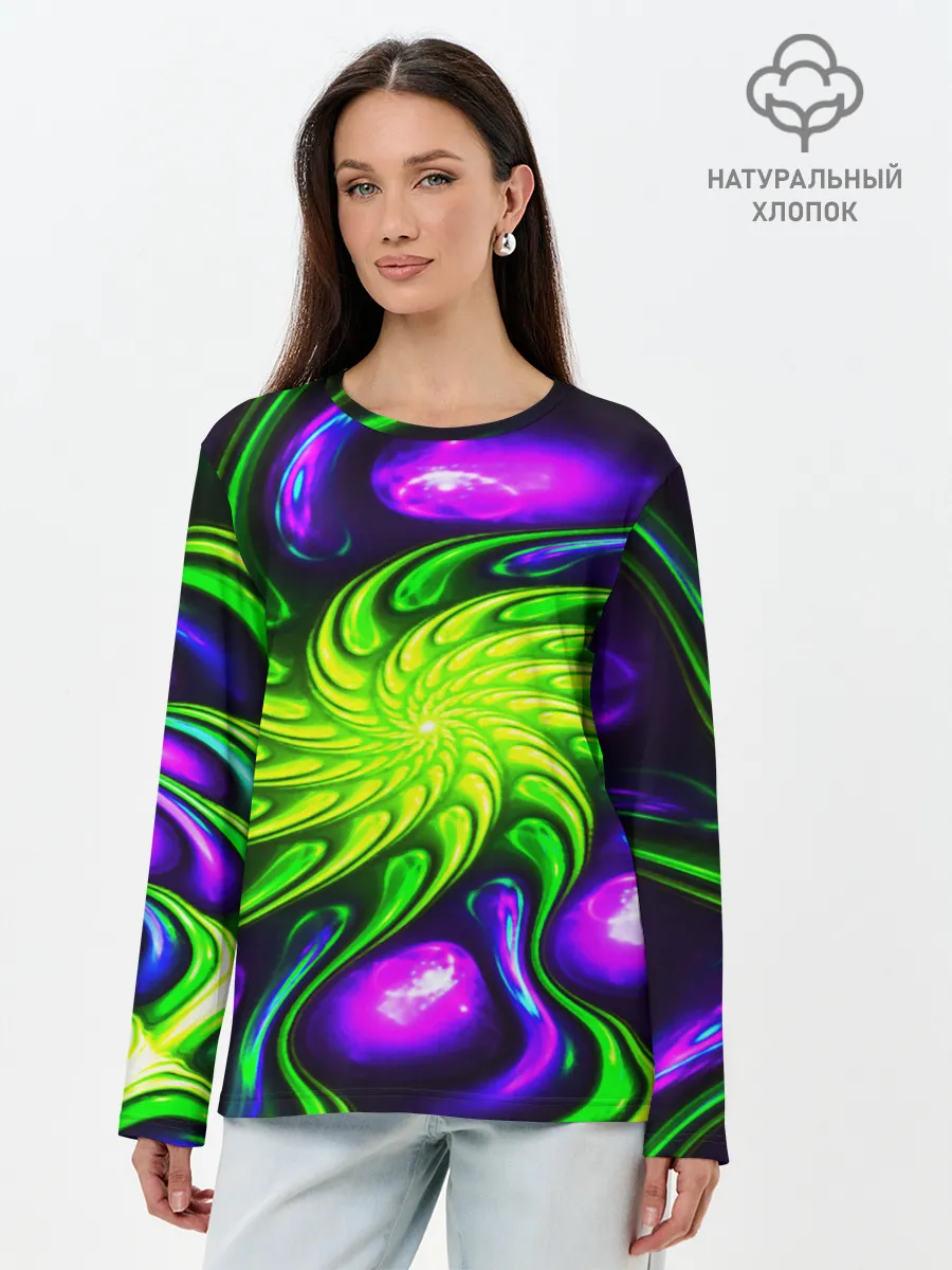 Лонгслив женский. Хлопок / NEON&ACID