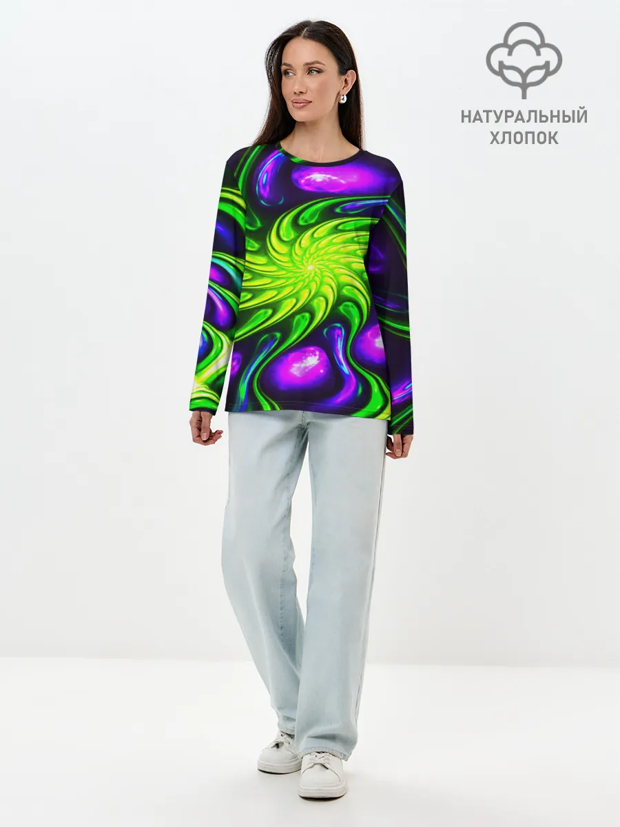Лонгслив женский. Хлопок / NEON&ACID