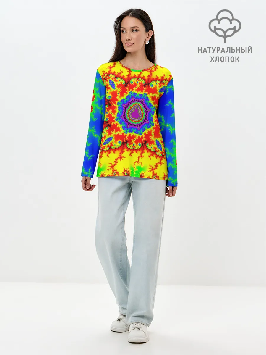 Лонгслив женский. Хлопок / АБСТРАКТНЫЕ РАЗРЫВЫ
