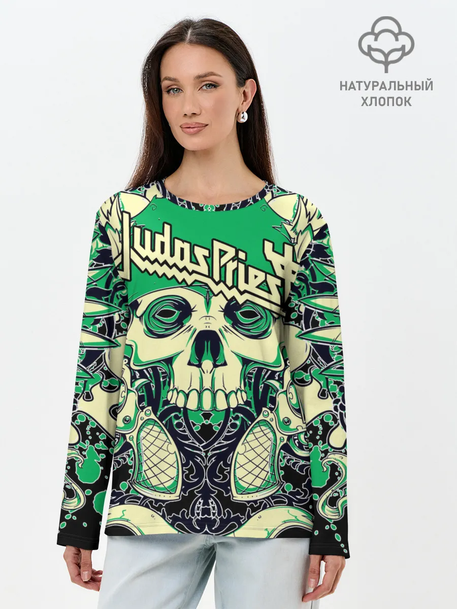 Лонгслив женский. Хлопок / JUDAS PRIEST | ДЖУДАС ПРИСТ