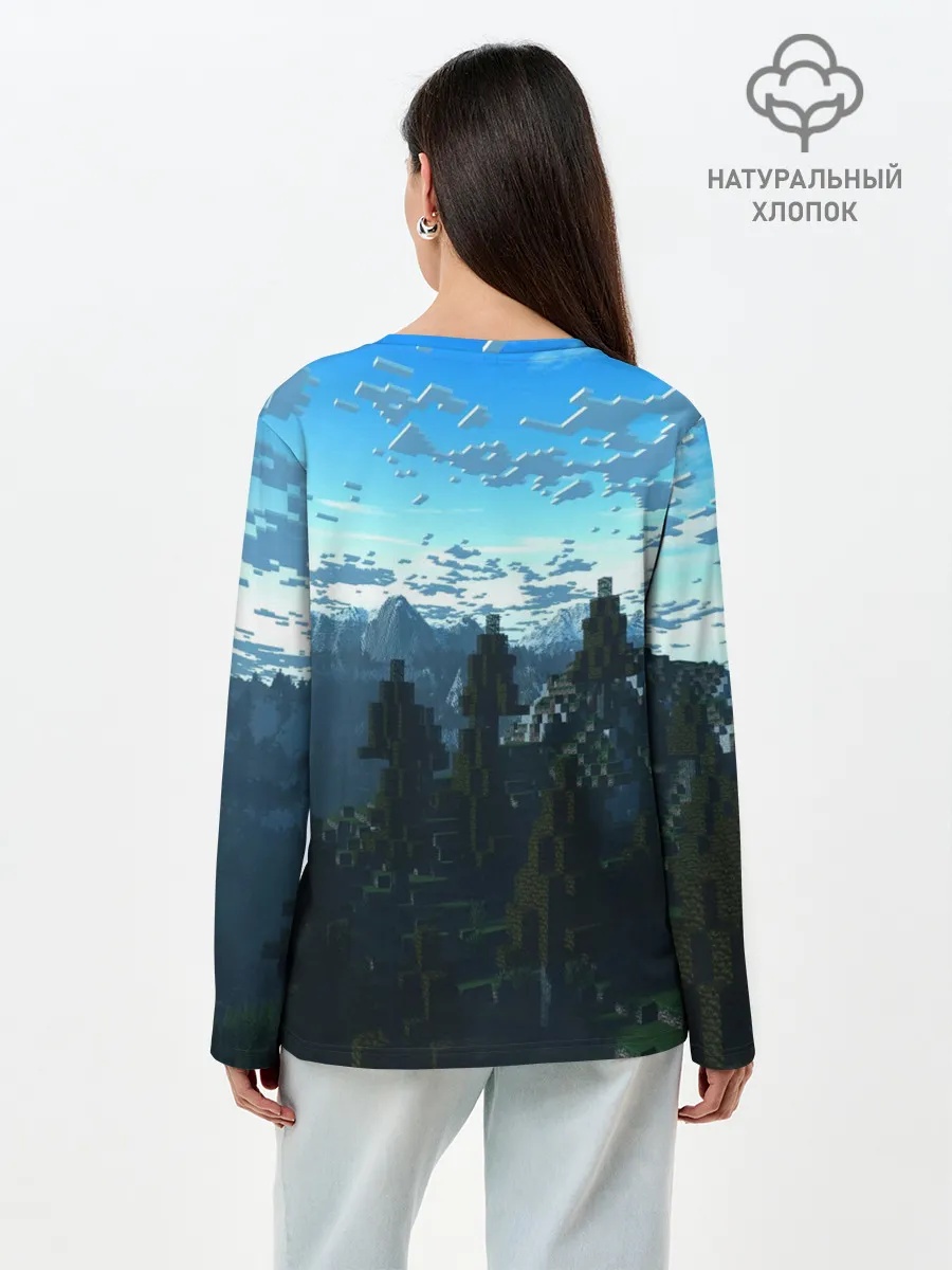 Лонгслив женский. Хлопок / Minecraft / Майнкрафт