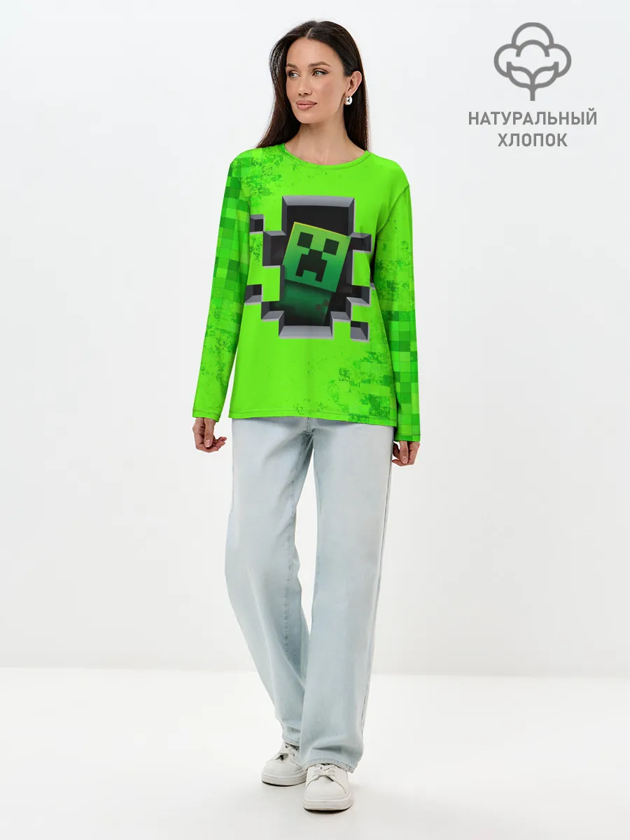 Лонгслив женский. Хлопок / MINECRAFT
