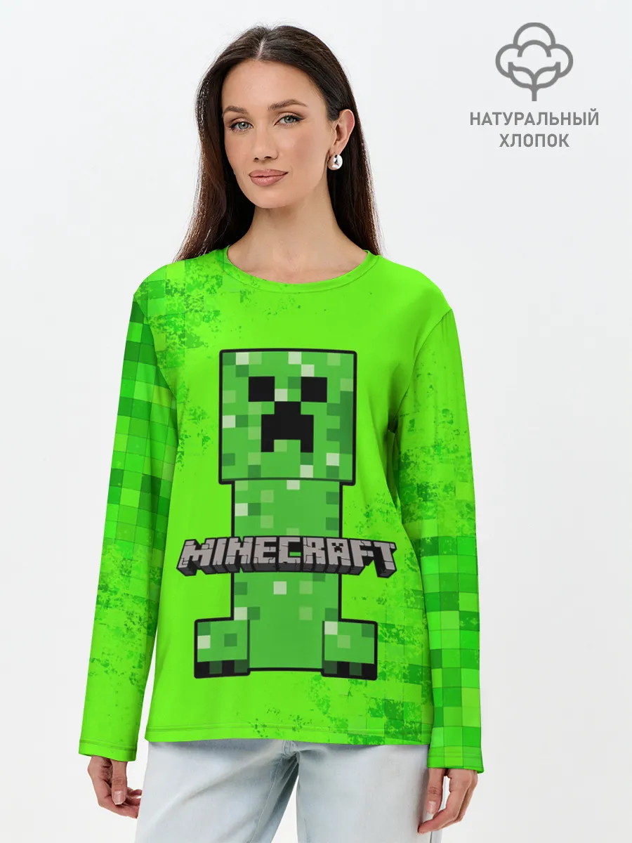 Лонгслив женский. Хлопок / MINECRAFT