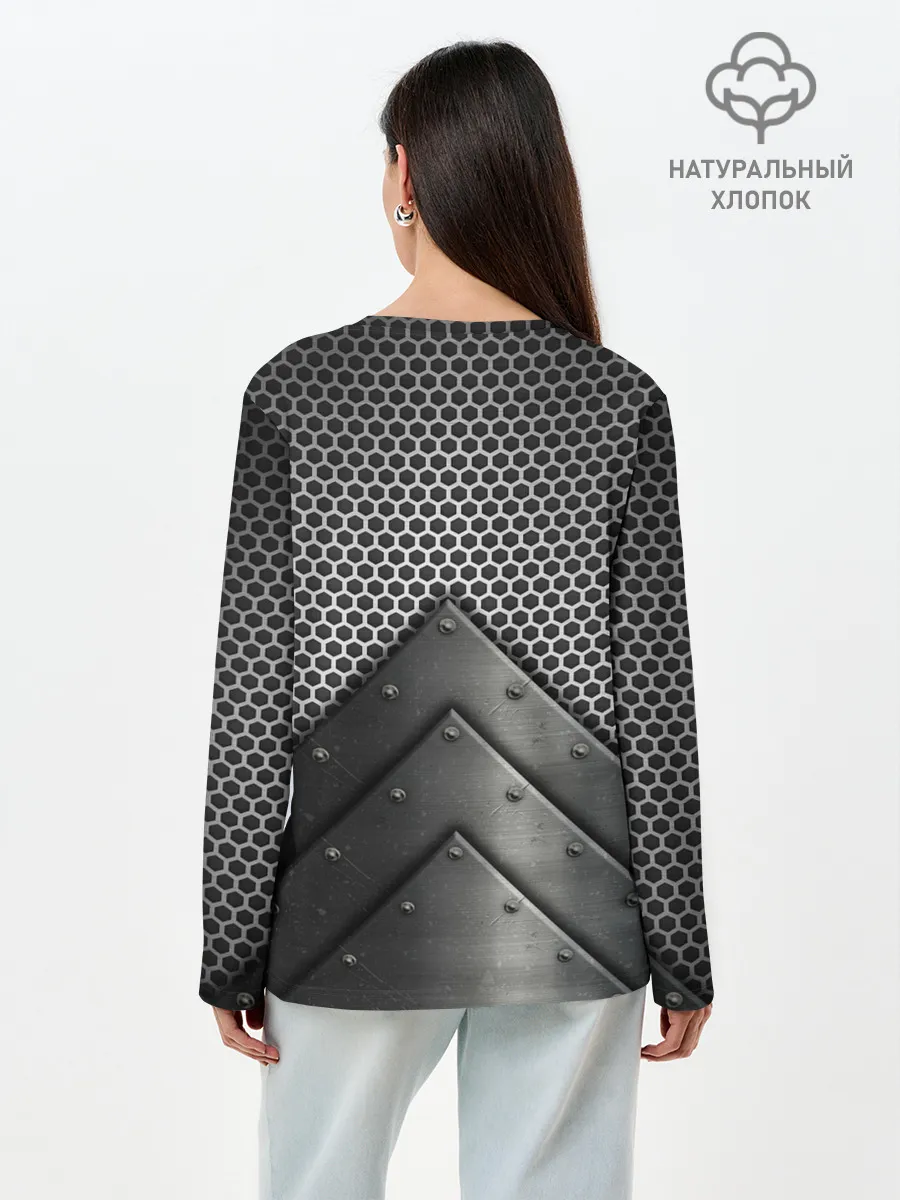 Лонгслив женский. Хлопок / Броня металлическая