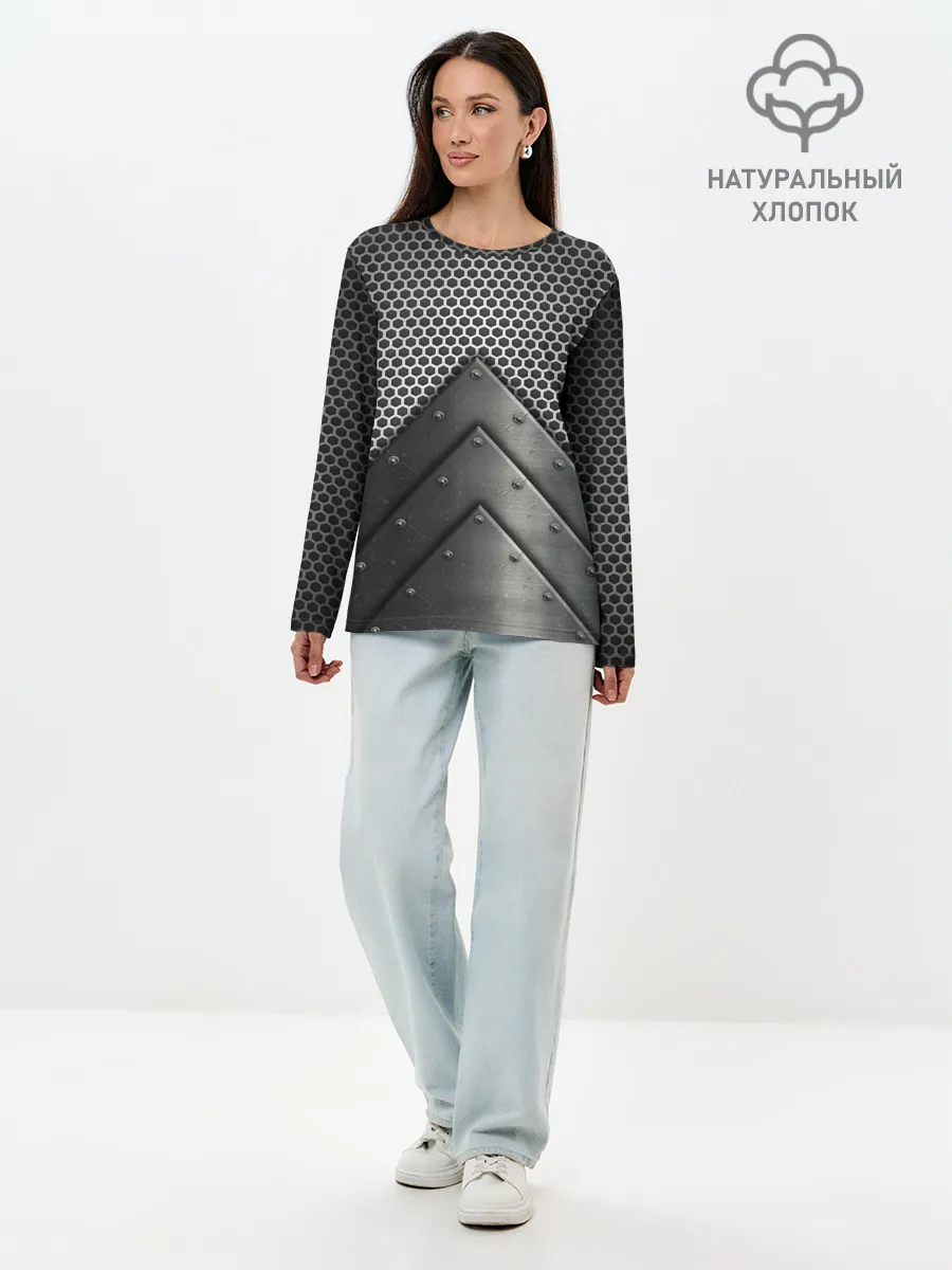 Лонгслив женский. Хлопок / Броня металлическая