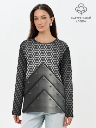 Лонгслив женский. Хлопок / Броня металлическая