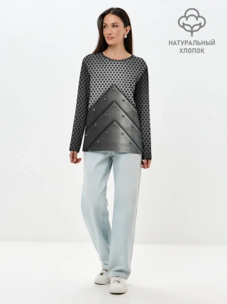 Лонгслив женский. Хлопок / Броня металлическая