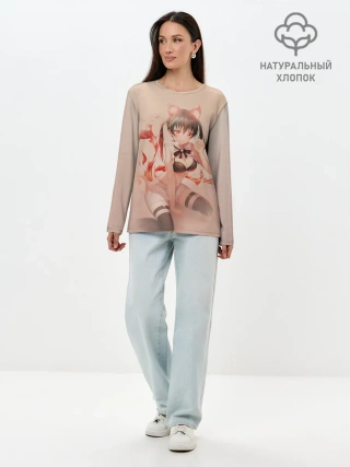 Лонгслив женский. Хлопок / Пламенная бригада пожарных