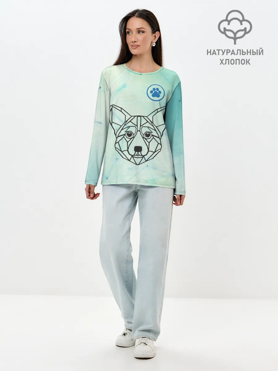Лонгслив женский. Хлопок / Корги