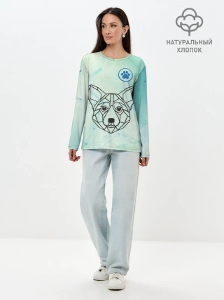 Лонгслив женский. Хлопок / Корги
