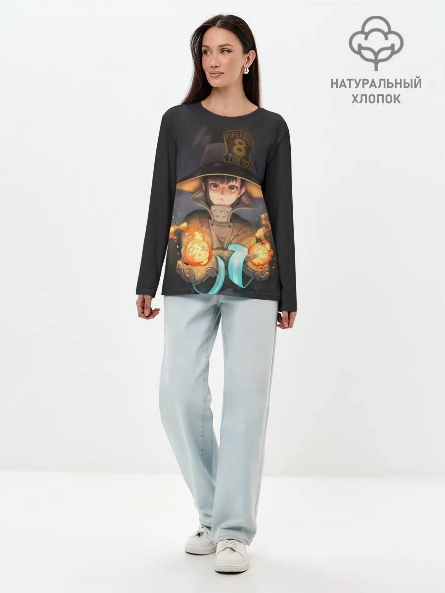 Лонгслив женский. Хлопок / enenno shouboutai Fire Force