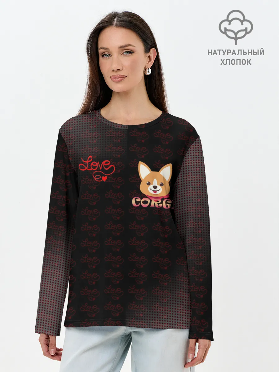 Лонгслив женский. Хлопок / Корги
