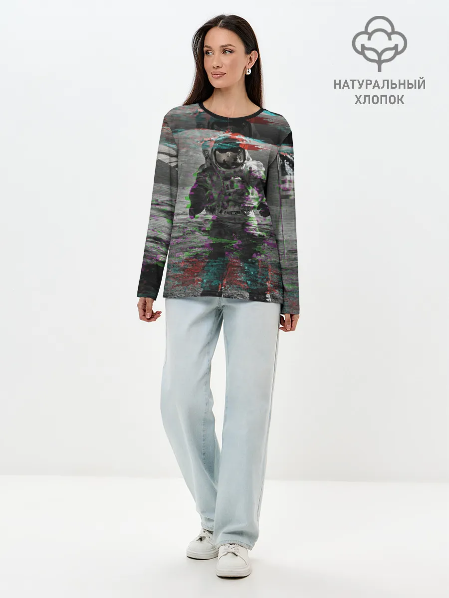 Лонгслив женский. Хлопок / Космонавт
