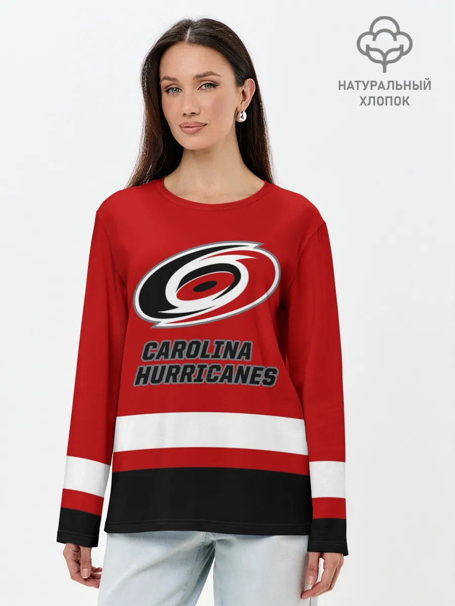 Лонгслив женский. Хлопок / Каролина Харрикейнз