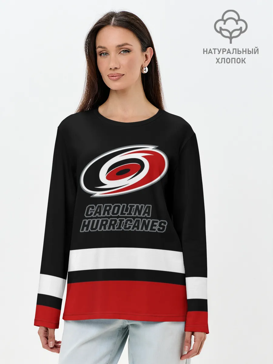Лонгслив женский. Хлопок / Каролина Харрикейнз