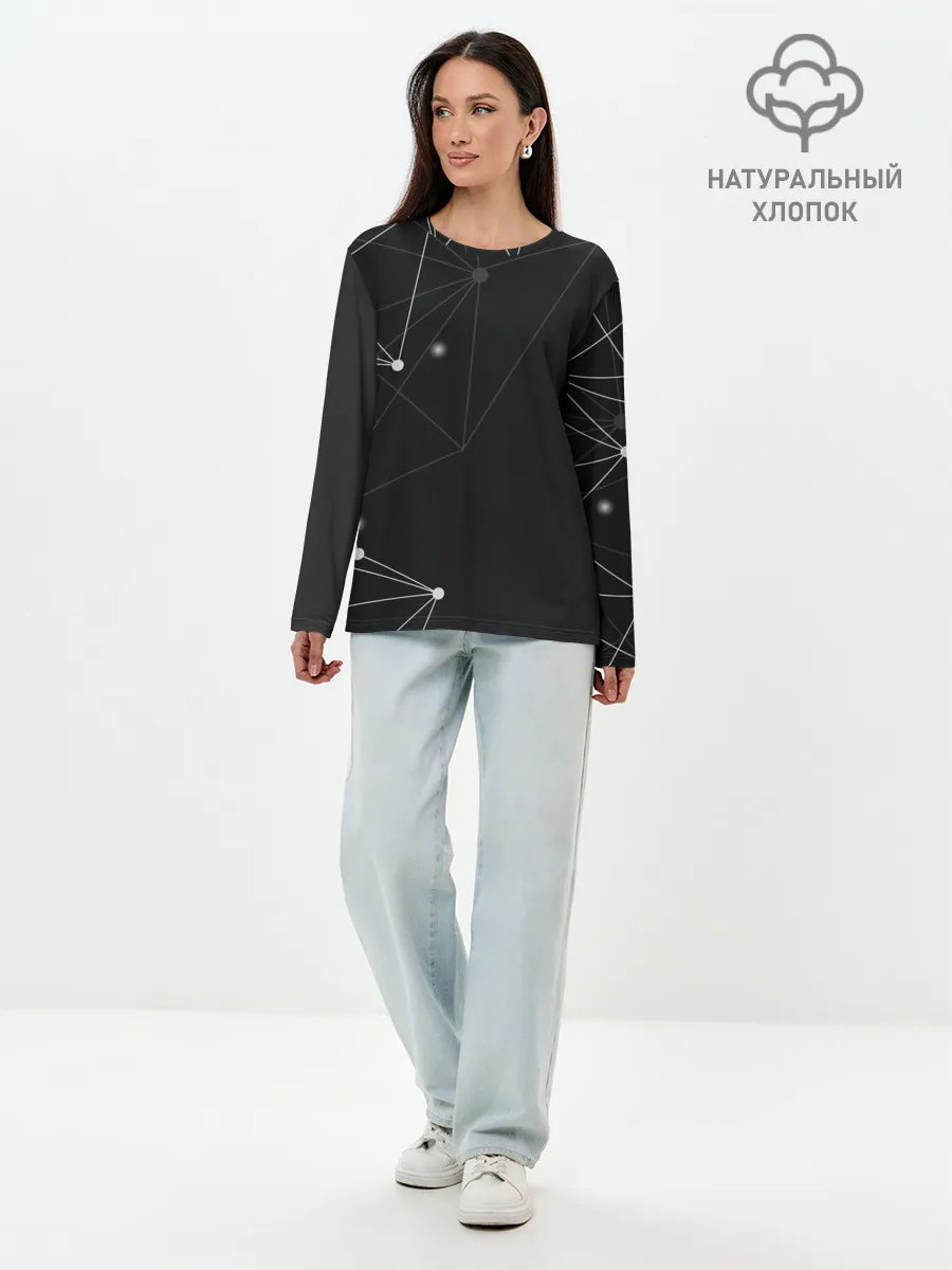 Лонгслив женский. Хлопок / si-fi art