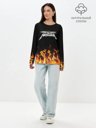 Лонгслив женский. Хлопок / Metallica