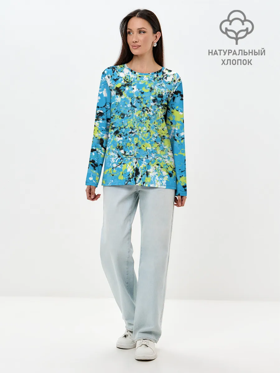 Лонгслив женский. Хлопок / Абстракция