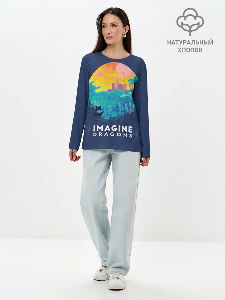 Лонгслив женский. Хлопок / Imagine Dragons