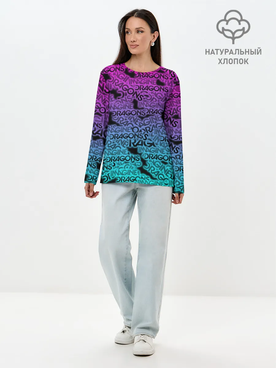 Лонгслив женский. Хлопок / Imagine Dragons