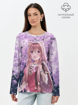 Лонгслив женский. Хлопок / Восхождение героя щита