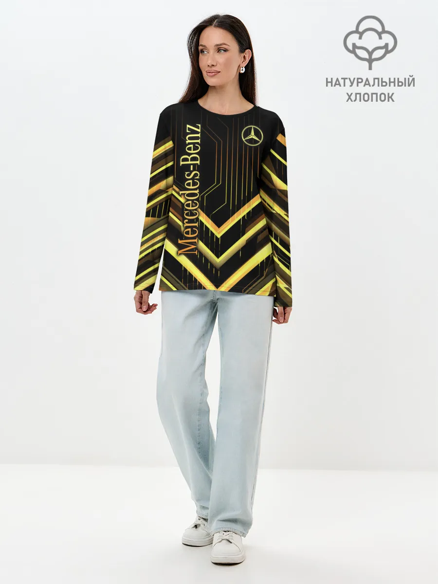 Лонгслив женский. Хлопок / Mercedes-Benz