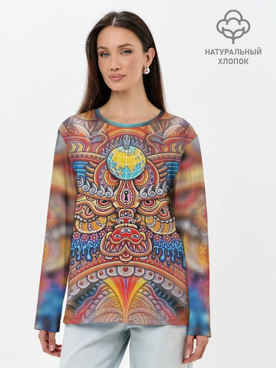 Лонгслив женский. Хлопок / Rising dragon