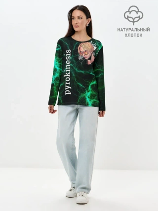 Лонгслив женский. Хлопок / pyrokinesis