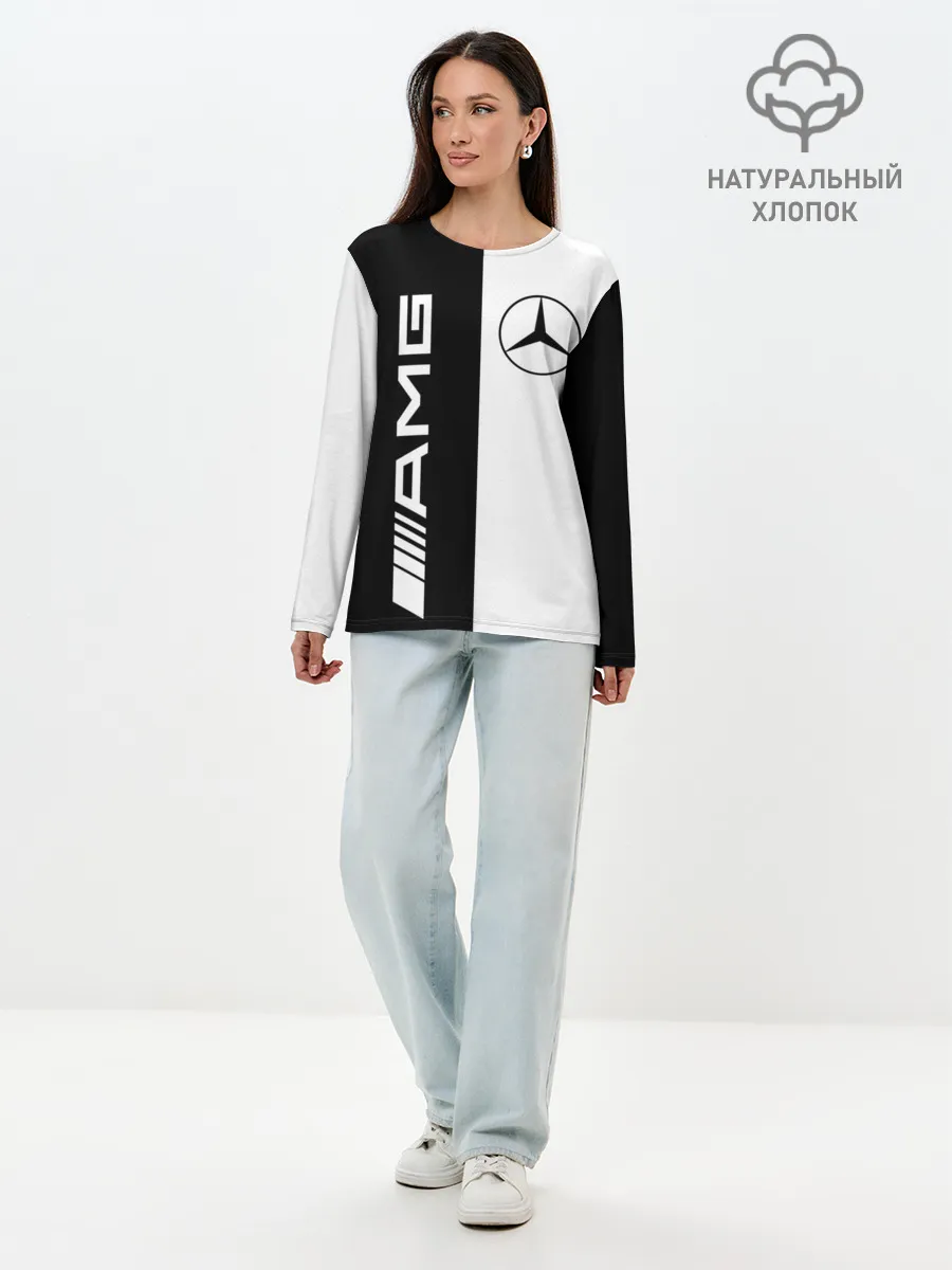 Лонгслив женский. Хлопок / MERCEDES AMG | МЕРСЕДЕС
