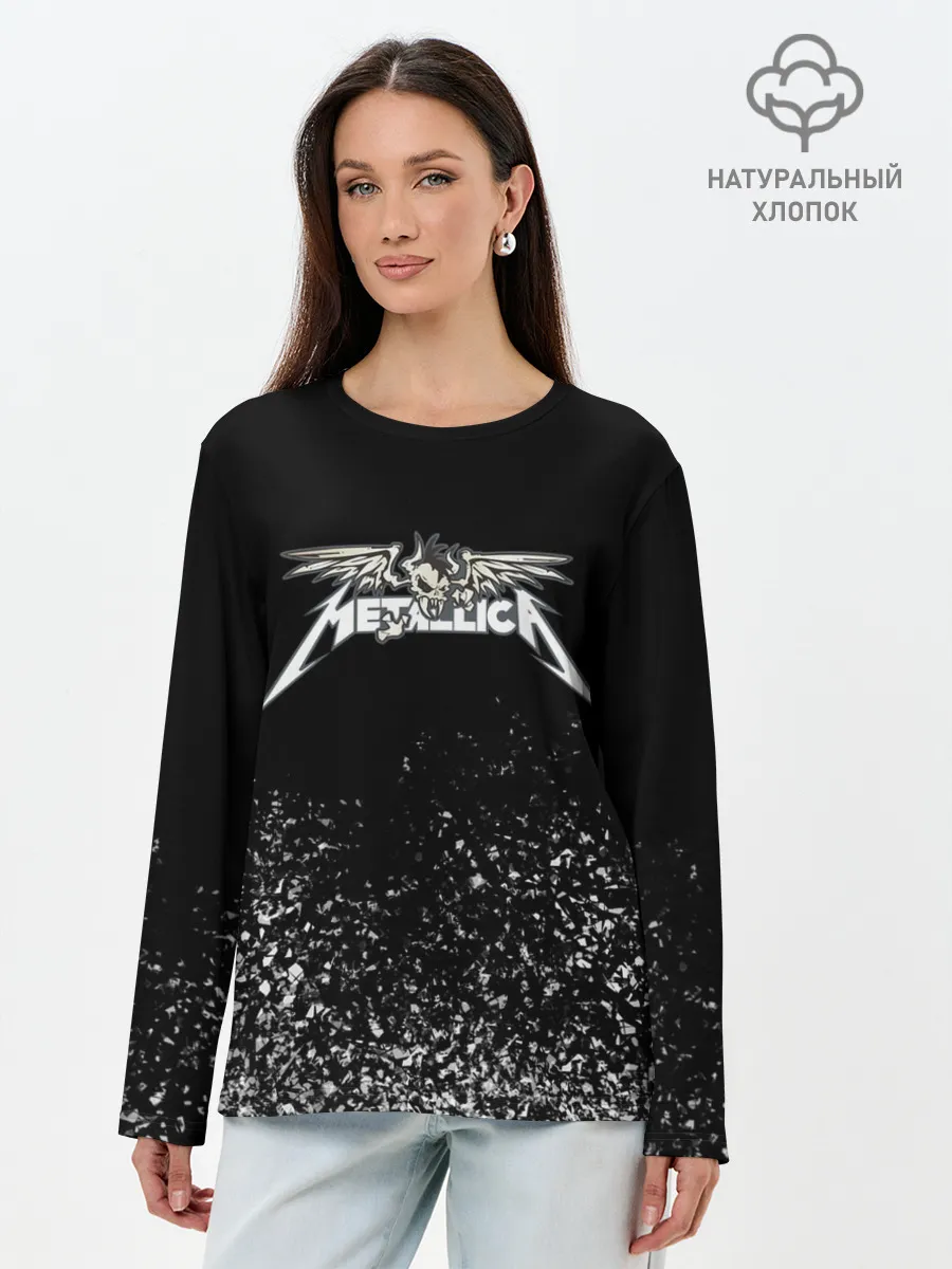 Лонгслив женский. Хлопок / Металлика Metallica