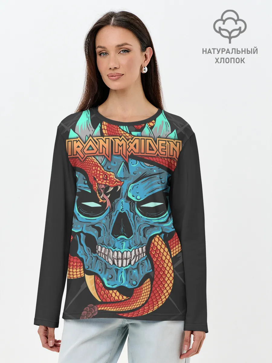 Лонгслив женский. Хлопок / Iron Maiden