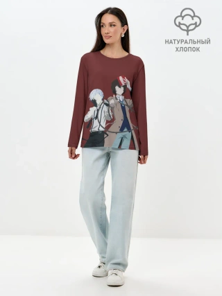 Лонгслив женский. Хлопок / Atsushi Nakajima & Osamu Dazai