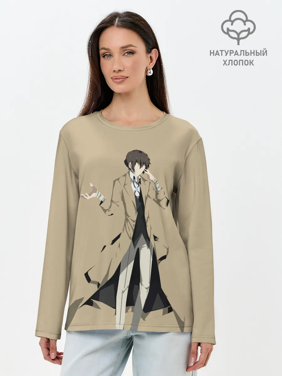 Лонгслив женский. Хлопок / Осаму шагает