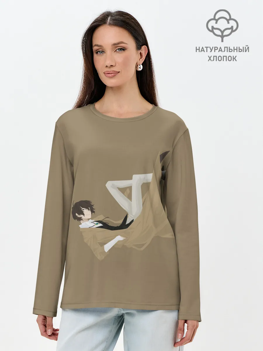 Лонгслив женский. Хлопок / Осаму на спине