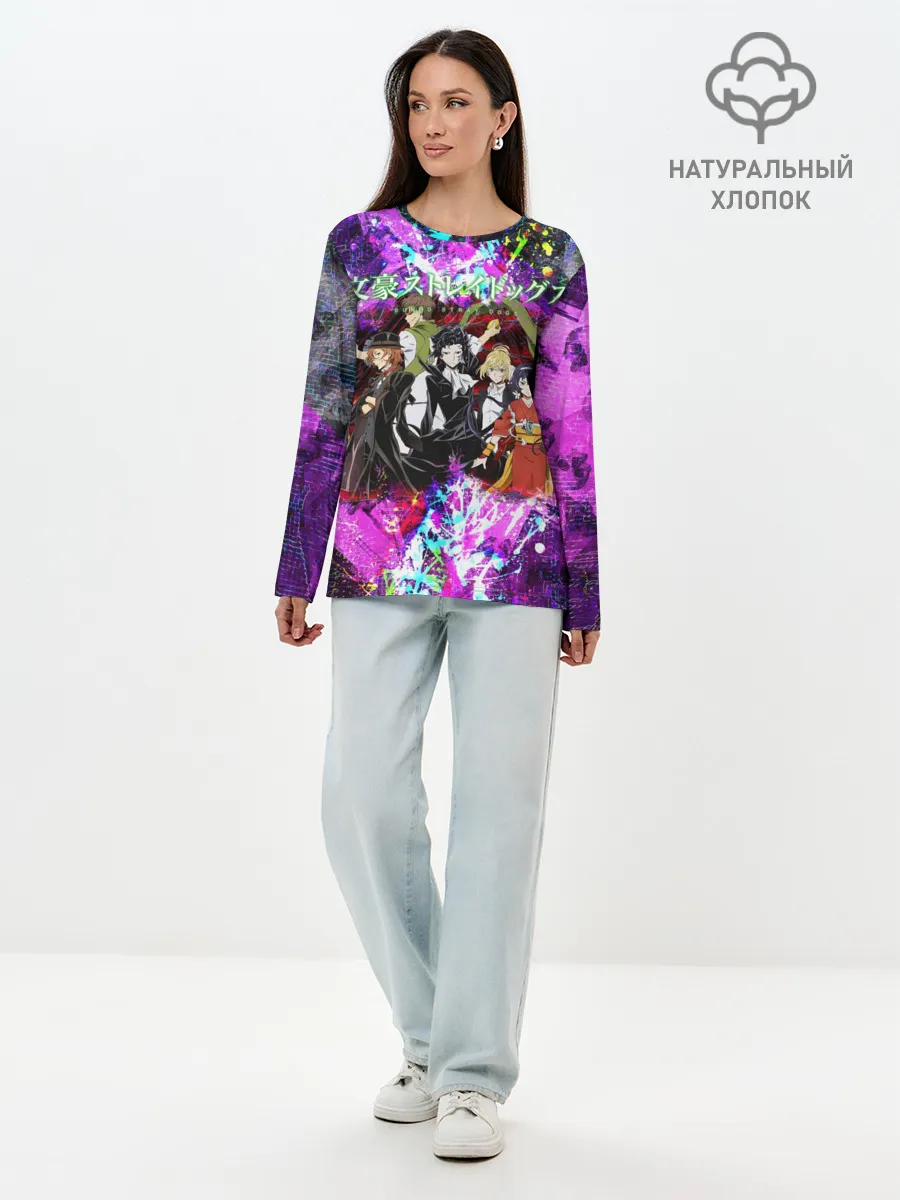 Лонгслив женский. Хлопок / Bungou Stray Dogs color