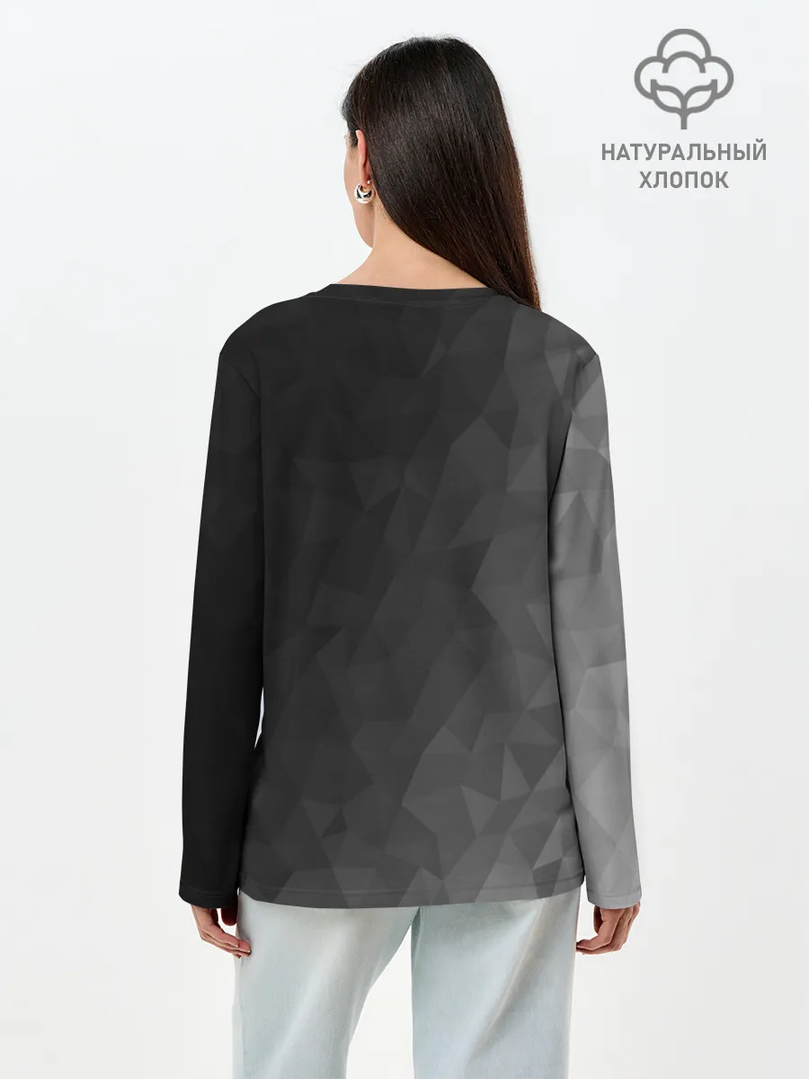 Лонгслив женский. Хлопок / Dark abstraction