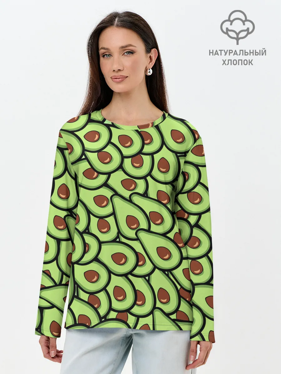 Лонгслив женский. Хлопок / АВОКАДО